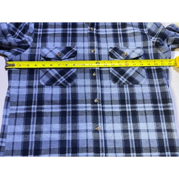 Sonoma Mens Size M Blue Plaid Supersoft Knit Shirt Polyester Blend - Picture 5 of 8